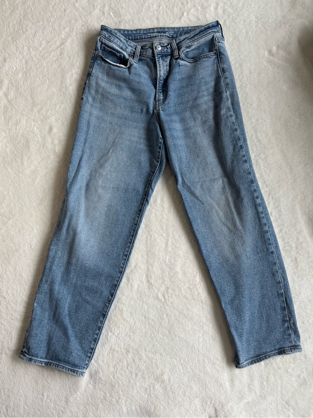 Old Navy High-Rise OG Loose Secret-Smooth Jeans — Size 8, Light Wash